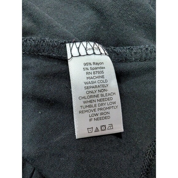 LOGO Lori Goldstein Women M Pullover Tunic Top Black Long Sleeves Pockets 127 - Picture 4 of 7